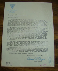 1950s Rosicrucian Order Letter 11th Degree AMORC Membership Drive - Picture 1 of 3