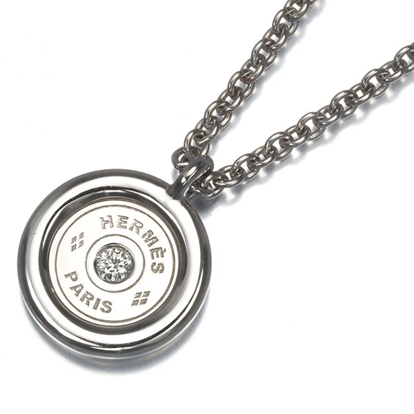 Auténtico Collar HERMES Diamante Clou de Selle Oro Blanco 18K 750  Foto 1 de 4