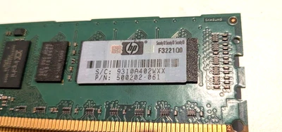 4GB 2X2GB Samsung PC3-10600R 2Rx8 DDR3 ECC Memory Kit - HP 500202-061 - Immagine 1 di 2