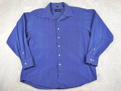 Camisa con botones Donald J Trump Signature Collection para hombre talla 17 1/2 34/35 azul Foto 1 de 4