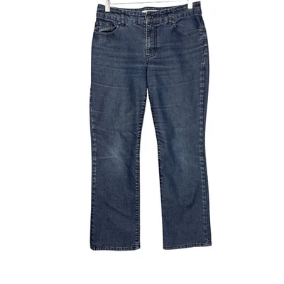 Chicos Jeans Womens .5 Short 6P Blue Platinum Ultimate Fit Boot Leg Dark Wash - Image 1 of 4