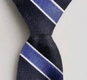 Nautica Striped Necktie Blue White Business Formal Silk Width 3in Length 57in - Picture 1 of 6