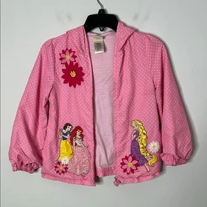 Disney Store Girls Pink Polka Dot Princess Full Zip Hooded Jacket Size 7/8 - Picture 1 of 7