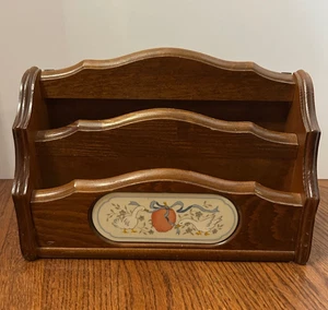 Vintage Wood Wall Mount Mail Letter Organizer Sorter Country Duck Heart Cottage - Picture 1 of 11
