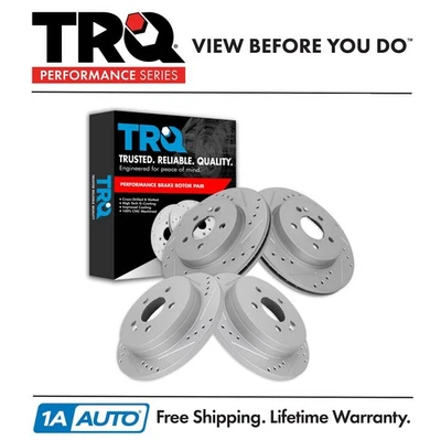 Juego de rotor de freno perforado TRQ para 98-03 Mercedes-Benz ML320 03-05 ML350 99 ML430 Foto 1 de 4