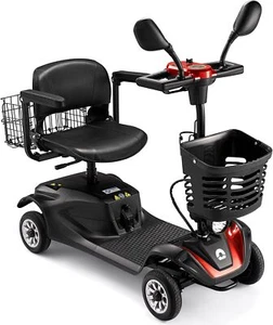 Pro 4 Wheels Mobility Scooter Long Range All Terrain LED Headlights Two Baskets - Picture 1 of 23