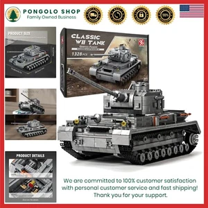 Juego de bloques de construcción de tanques Panzer IV Segunda Guerra Mundial 1328 piezas - Modelo militar detallado - Imagen 1 de 10
