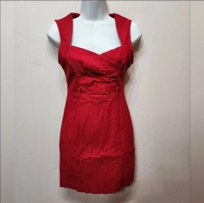 Vestido Body Central Pequeño Rojo Sin Mangas Midi Informal Oficina Noche C193 Foto 1 de 4