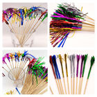 100Pcs For Drink Cocktail Pick Easy Grip Firework Tassel Dessert Bar Wood Stick