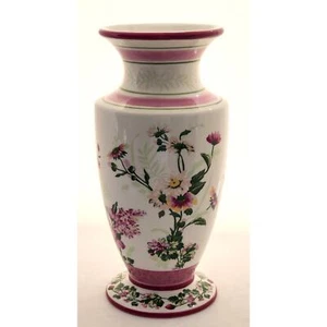 VASE-LAURA ASHLEY HOME-Floral-Roses-Cream-Pink-Green-9.5" Tall - Picture 1 of 11
