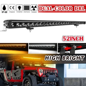 52pouces LED Barre de Travail Fonction feu blanche et ambrée pour DRL Offroad - Imagen 1 de 11