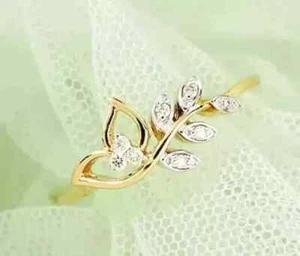 Real Moissanite 1.30Ct Round Cut Women's Engagement Ring 14K Yellow Gold Plated - Picture 1 of 5