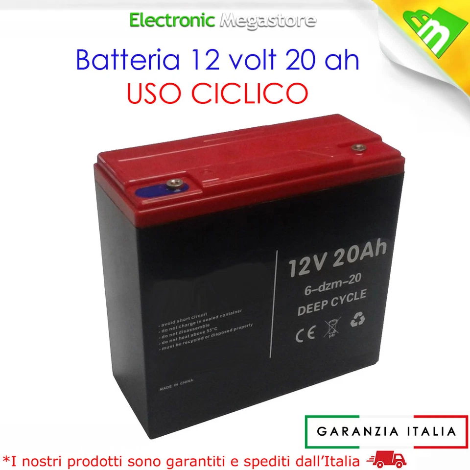 ANFEL BATTERIA AL PIOMBO 12V 20AH 20 AMPERE RICARICABILE MAGGIORE CSB USO CICLICO