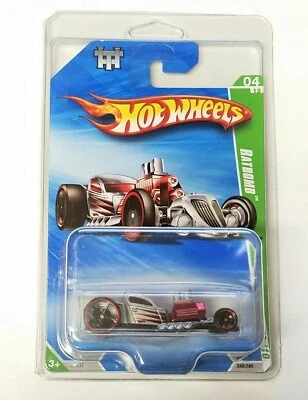 Hot Wheels 2010 Treasure Hunt RATBOMB Red & Silver Car #4/12 In Protector  C6 - Image 1 of 2