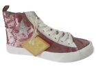 REPLAY Women's Pink / White Fabric High Top Lace Up Trainer Boot UK 4