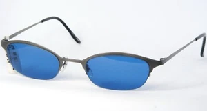 EYEVAN Allure P PEWTER SUNGLASSES GLASSES FRAME W/ BLUE LENS 47-20-140mm Japan - Picture 1 of 12