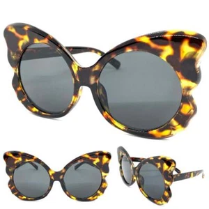 Oversize Exaggerated Classic Retro Butterfly Style SUNGLASSES Huge Leopard Frame - Picture 1 of 6