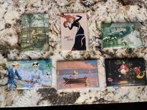 Fine Art Repro Paintings FRIDGE MAGNET Lot Of 6 Vintage - Picture 1 of 13