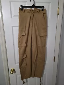 SHEIN Cargohose einfarbig khaki mit Seitentaschen Größe: Small - Bild 1 von 3