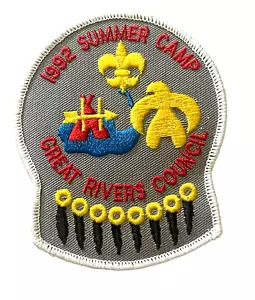 BOY SCOUTS of AMERICA GREAT RIVERS COUNCIL 1992 SOMMERCAMP AUFNÄHER BSA - Bild 1 von 3