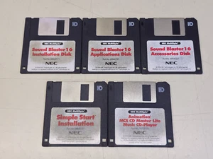 NEC MultiSpin Sound Blaster 16 MS-DOS Drivers Disks Set TESTED - Picture 1 of 7