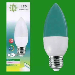 2x 3W LED Colorido Es E27 Vela Lámpara Bombilla, Rojo Amarillo Verde Azul, - Imagen 1 de 10