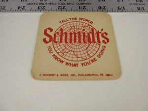 Vintage Schmidt's Brewing Related Coaster Beer Mat - Picture 1 of 3