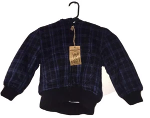 Gioberti Jacket Unisex Children’s Size 4 Black Blue Plaid Sherpa Lined Hooded - Picture 1 of 5