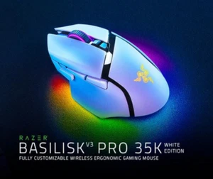 Razer Basilisk V3 Pro 35K Wireless Ergonomic Gaming Mouse White - Afbeelding 1 van 8