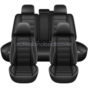 For Chevrolet Silverado GMC 1500 Seat Cover Leather Full Set Front Rear Cushion - Picture 1 of 21