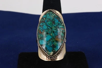 ANILLO PIEDRAS COLOR TURQUESA GRANDE TAMAÑO AJUSTABLE MODA 7099B Foto 1 de 3