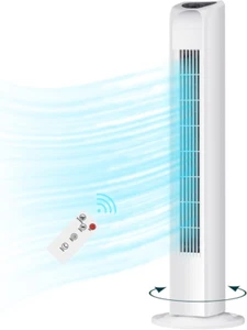 Oscillating Bladeless Tower Fan with Remote, Quiet Cooling Portable, Electric St - Picture 1 of 7
