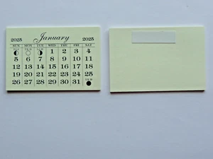 2025 MINI MONTHLY TEAR OFF QUALITY PEEL & STICK CALENDAR PAD BACK CARD STOCK - Picture 1 of 2
