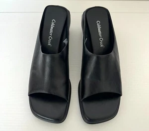 Coldwater Creek Black Wedge Sandals Size 8 M - Picture 1 of 6