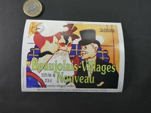 s40 Eiquette Wein Beaujolais Dörfer Nouveau ill nach Toulouse Lautrec 2009  - Bild 1 von 1