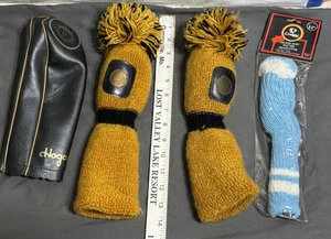 Lot 4 vintage GOLF Club Putter HEAD COVERS Socks COUGAR KNITTED Ben Hogan - Picture 1 of 7