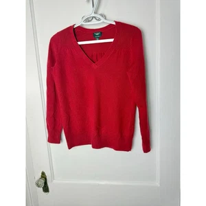 Talbots Sweater Women's Small Red V-neck Cashmere Petite Classic Relaxed - Picture 1 of 6