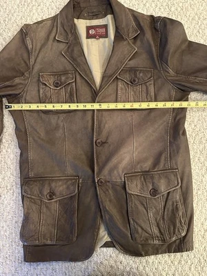 Кожаная коричневая заводская выцветшая мужская блейзерная куртка Wilsons размер M-L - Изображение 1 из 4