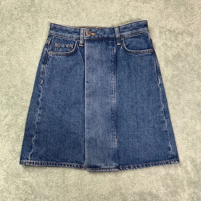 Mini falda envolvente COS denim lavado talla 2 Y2K botones ocultos Foto 1 de 4