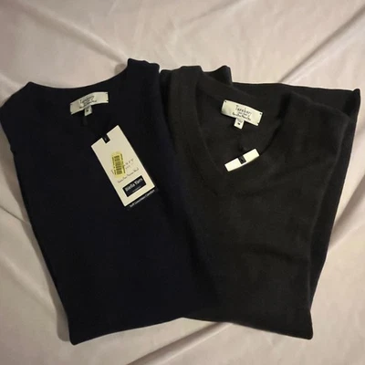 2 Chaleco Suéter Turnbury Para Hombres Talla M Gris Azul Marino Cuello en V Lana Merino Extra Fina Nuevo con Etiquetas Foto 1 de 4
