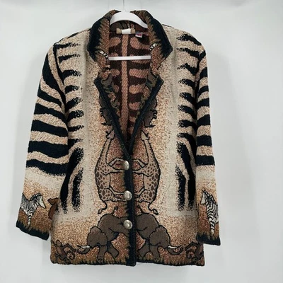 Chaqueta de mujer Pintada Pony talla M tapiz vintage safari estampado animal declaración Foto 1 de 4