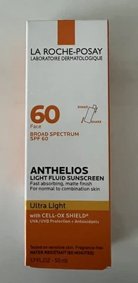 La Roche Posay ANTHELIOS ULTRA LIGHT FLUID FACE SUNSCREEN SPF 60 Exp 9/2026 - Image 1 of 4