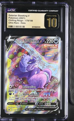 2021 Pokemon Galarian Slowking V #179/198 Ultra Rare CGC PRISTINE 10 - Image 1 of 2
