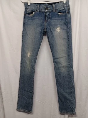 Pantalones de mezclilla ajustados Guess Daredevil para mujer talla 30 azul Foto 1 de 4
