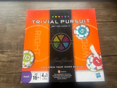 Trivial Pursuit Board Game Bet You Know It Edition Xmas Family Fun 100% complete - Image 1 of 4