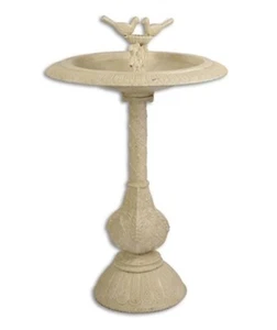Nouveau Baño Del Pájaro con Soporte H 77cm Hierro Fundido Blanco Romántico - Imagen 1 de 1