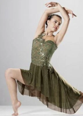 Where I Stood Moss Green Dance Costume by Art Stone Size LA - Image 1 of 3