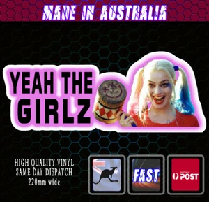 yeah the girls STICKER DECAL HARLEQUIN bumper window LAPTOP Aussie Icon - Picture 1 of 3