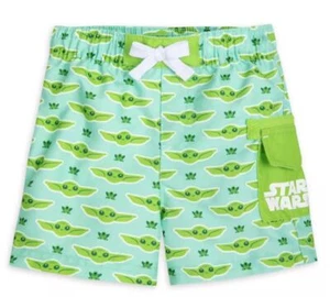 Baby Boys Disney Star Wars The Mandalorian Baby Yoda Swim Trunks 12/18 M NWT's - Picture 1 of 2