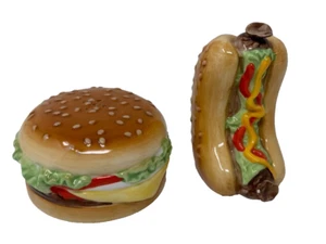 Juego de coctelera de cerámica para sal y pimienta Hot Dog y hamburguesa - Imagen 1 de 4